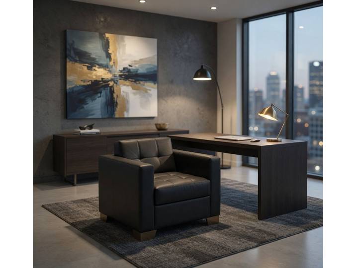 JVmoebel Sessel Designer Sessel Dunkelgrau Mit Steppung Für Büro Lounge (1-St), Made in Europa