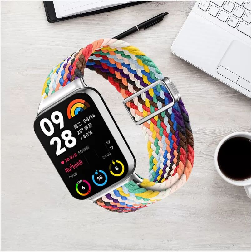 INF Xiaomi Band 9 Pro Regenbogen Nylon Loop Armband - Verbessertes Magnetisches 2.0 Xiaomi 9 Pro