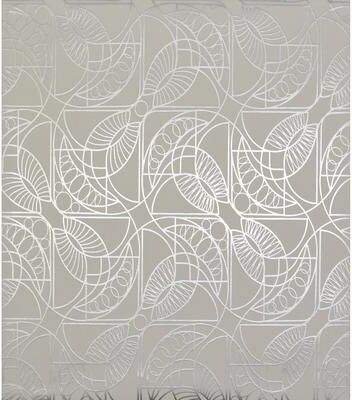 Antonina Vella Cartouche White & Silver Wallpaper