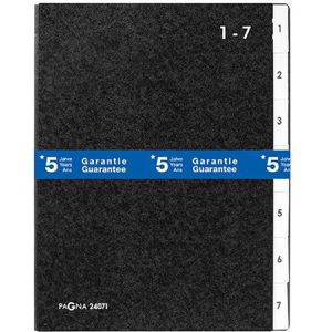 Pagna Pultordner 24071, A4, 1-7, 7 Fächer, Hartpappe, schwarz