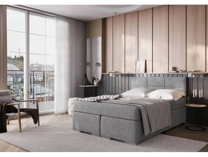 FORTE Boxspringbett ONE erhältlich in den Breiten 140cm, 160cm & 180cm (Bezugsstoff ist tierfreundlich und pflegeleicht)
