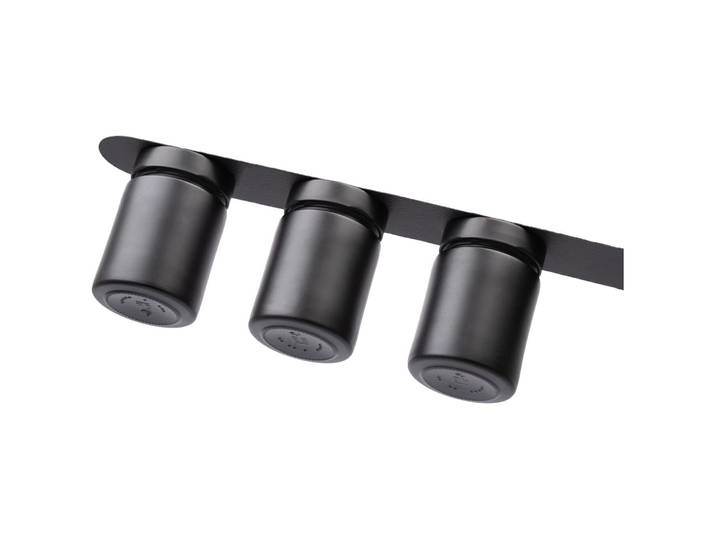 Vorratsbehälter-Set silwy 3 Stk Metall/Glas T 6.1 cm Set - Farbe: schwarz - Vorratsbehälter-Set