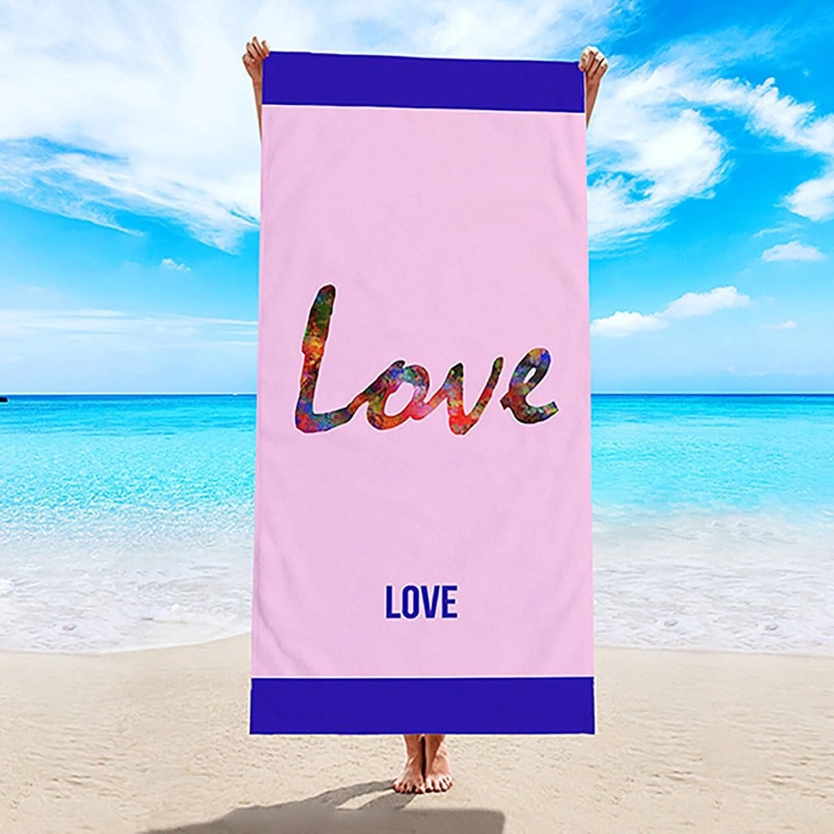 Meerkleurige Strandhanddoek van Microvezel - Zandvrij en Sneldrogend - 70 x 150 cm