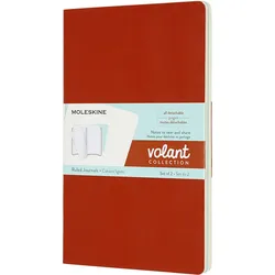 Moleskine Volant Linierte Notizbücher L orange und himmelblau 2 St.