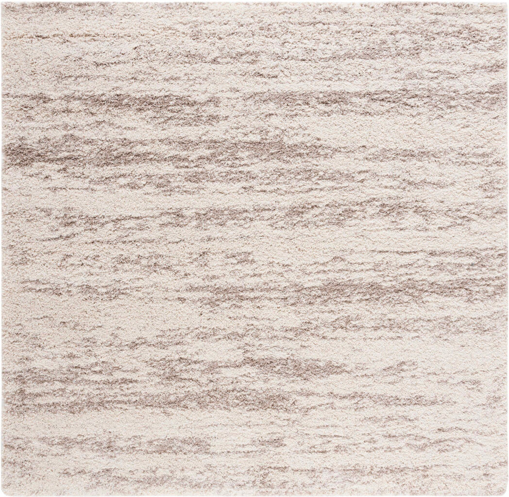 Borough Wharf Hudson Shag Striped Area Rug In Ivory / Beige Ivory / Beige Square 213 cm