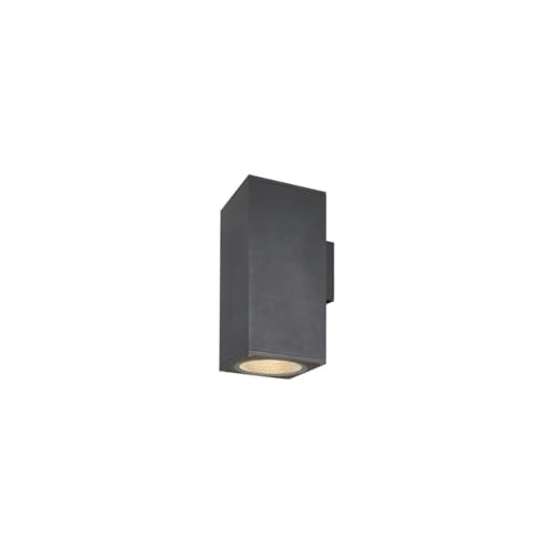 SLV Enola Square LED wandopbouwarmatuur up-and-down antraciet/grijs met IP65 bescherming voor tuin en terras