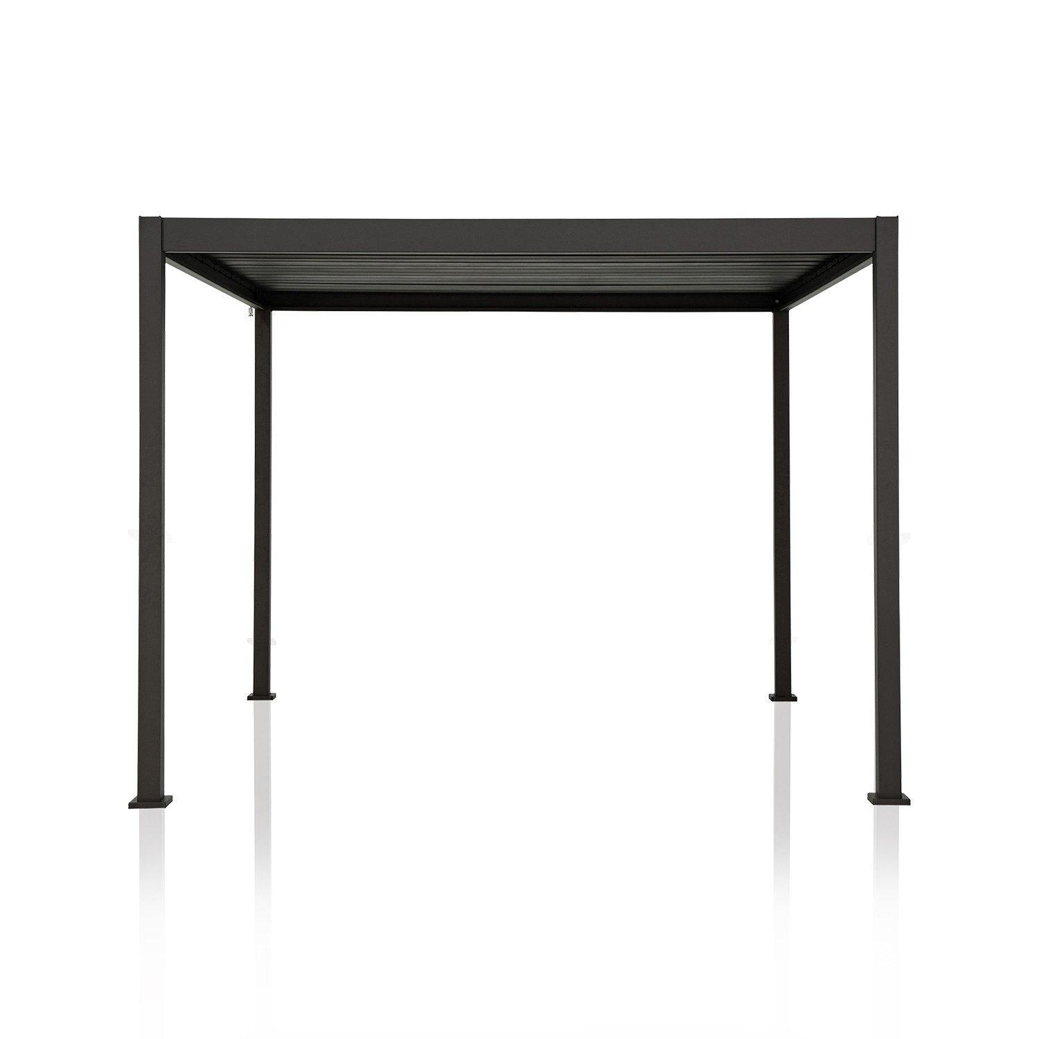 MIRADOR Pergola 88 Basic 3x3,6 m Stahl & Alu wasserdichte winterfeste freistehende Pavillon mit verstellbares Lamellendach Anthrazit More actions