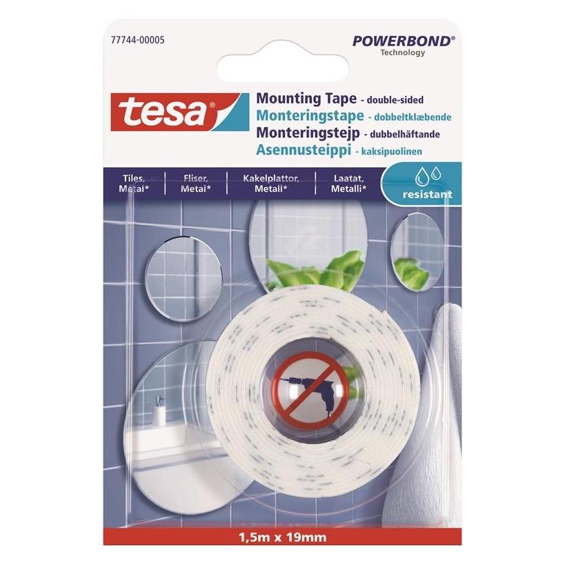 tesa TAPE DOUBLE-SIDED 1.5MX19MM FOR MIRRORS (19 mm) (77744-00005-00)