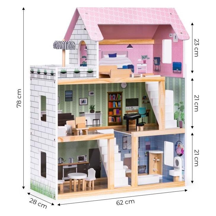 EcoToys TYpatrov Puppenhaus mit Terrasse (W06A413E)