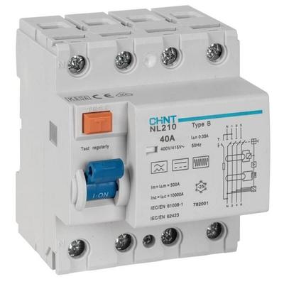 Chint 782001 Fehlerstrom-Schutzschalter allstromsensitiver FI B/10 kA 3polig 40A 0.03A