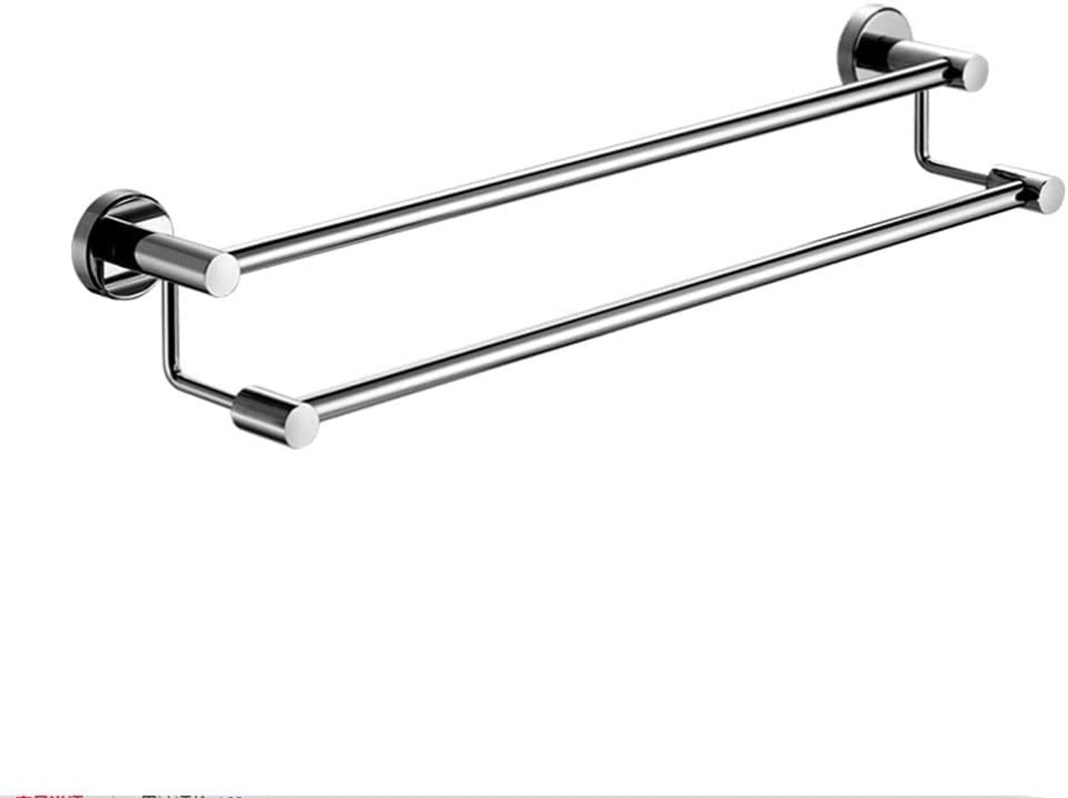 Dubbel handdoekrek van RVS voor wandmontage, Breedte: 80 cm