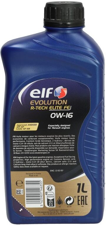 Motoröl ELF Evolution R-TECH ELITE 0W16 1L