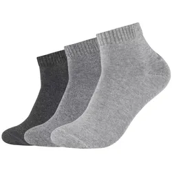 s.Oliver 3 Paar Unisex Quarter Socken, Einfarbig S21001 - Farbenwahl Anthrazit / 35-38 (3-5 UK)