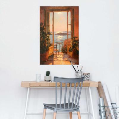 Poster REINDERS "Meerblick", braun (farbe bild(er): orange), Bilder, B/H/T: 61cm x 91,5cm x 0,1cm, Städte, 1 Stk., Papier, Poster, Wohnzimmer - Orange - Bilderdruckpapier - Städte & Länder - 61x91,5 cm, B:61cm H:91,5cm T:0,1cm