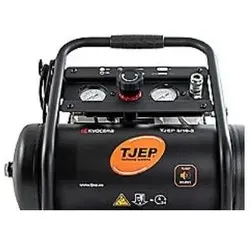 Kyocera, Zubehör Druckluftwerkzeug, Tjep Silent kompressor 8/10-2 - 2 cylinder, 8L tank, 131 liter/min v 0 bar, max 9 bar