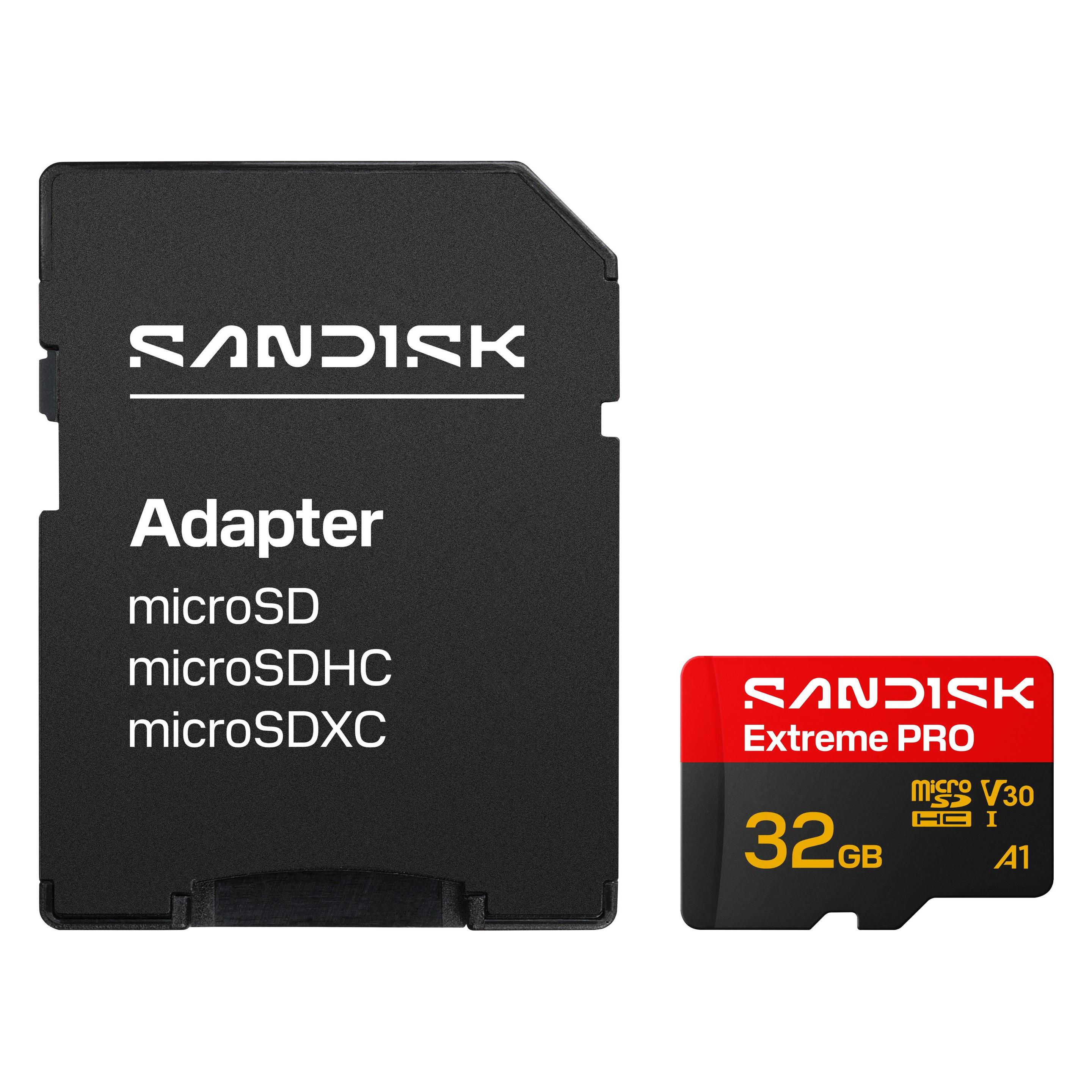 Sandisk Extreme Pro (32 GB, microSDHC, U3, UHS-I) (SDSQXCO-032G-GS6MA)