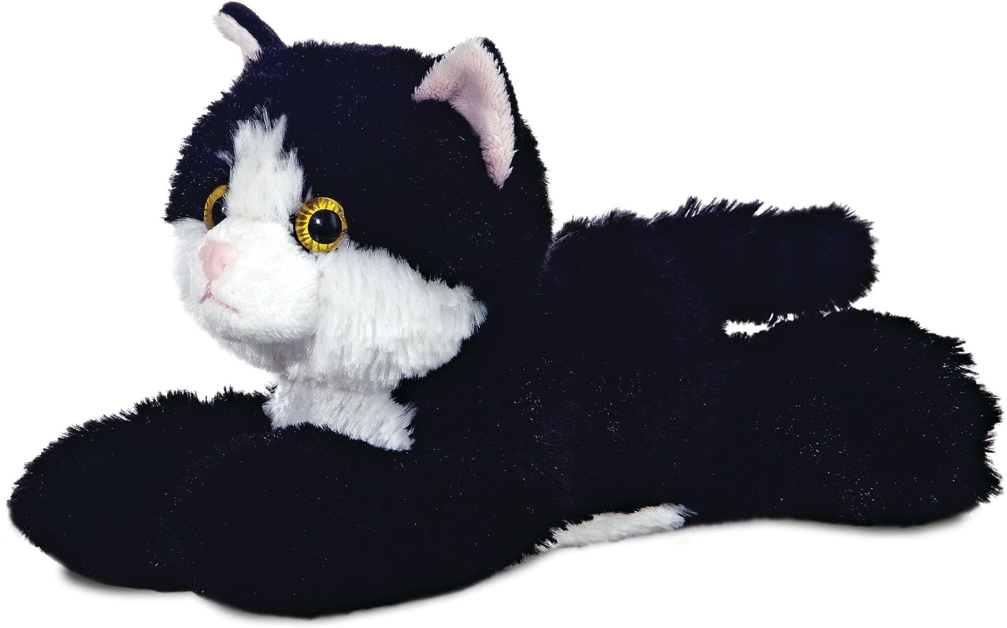 Aurora 8" Plush Mini Flopsie Black and White Cat for Kids