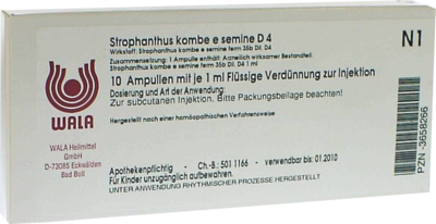 WALA Heilmittel GmbH STROPHANTHUS KOMBE e semine D 4 Ampullen 10X1 ml 03658266