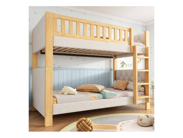 STILVORA Etagenbett 90x200 Kinderbett mit Treppe Stockbett mit Antikollisions-Schwammkant