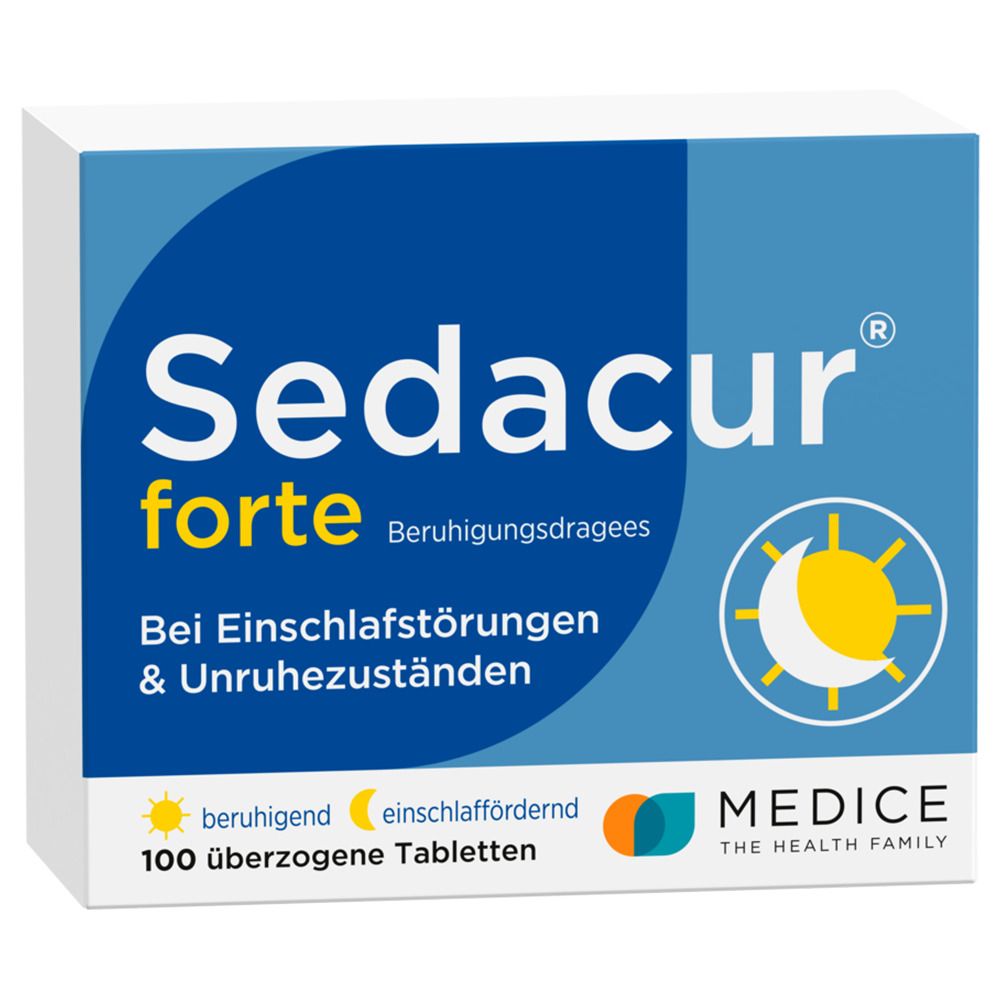 Sedacur forte Beruhigungsdragees 100 St Überzogene Tabletten