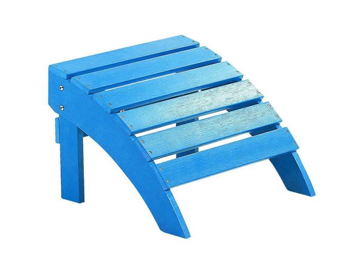 Beliani Fusshocker Kunstholz blau Adirondack, Blau, Kunststoff, 50x34x43 cm, Gartenmöbel, Gartensessel, Gartenhocker