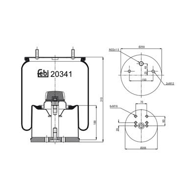 FEBI BILSTEIN Federbalg, Luftfederung 20341
