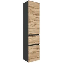Badmidischrank in Wildeichefarben und Anthrazit 40 cm breit
