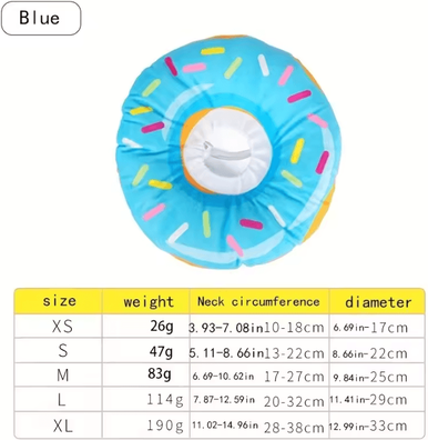Inspire Curations Sprinkle Donut Cat Recovery Collar Soft Adjustable Anti Lick Healing Cone sky Blue l