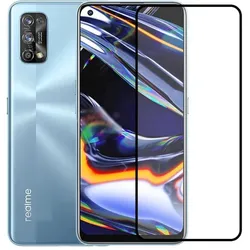 Screenguard Realme 7 Pro Full Screen Panzerglas Schutzfolie 2.5D 9H (Realme 7 Pro), Smartphone Schutzfolie, Schwarz