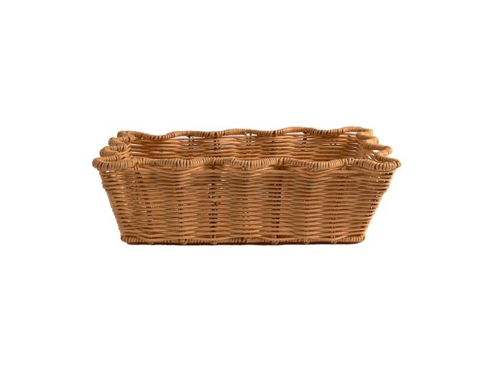 Pick a Poppy Scallop Rattan mand Natural, 20x30 cm