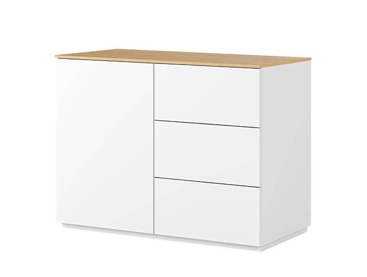 Commode Join 120 x 84 x 50cm Blanc/Chêne/Blanc