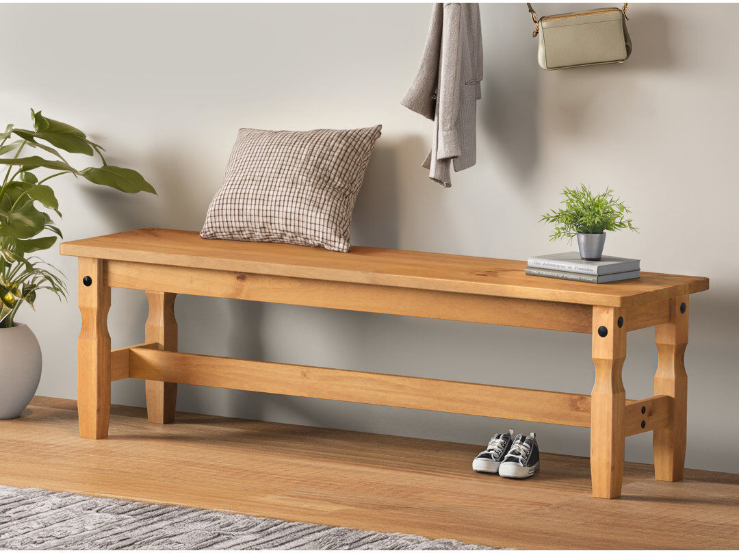 Brambly Cottage Bridewell Upholstered Bench Antique Wax 45 x 153 x 38cm