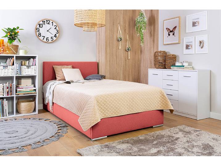 Boxspringbett Escaba 120 x 200cm Webstoff Neala Orange