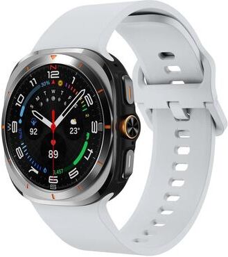 United Samsung Galaxy Watch Ultra Silicone Watch Band With Colorful Buckle Soft Sport Replacement Strap silver Grey