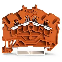 Wago 2202-6402 4-Leiter-Durchgangsklemme,mit Drücker,2,5 mm2,orange 22026402  - 100 Stück