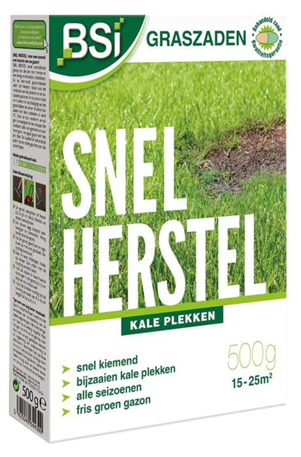 BSI Graszaad 500g voor snelle regeneratie van kale plekken in het gazon