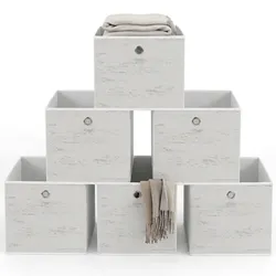 Relaxdays Aufbewahrungsbox faltbar 6er Set Weiß