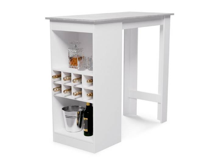 blumfeldt Couchtisch Bellshill (1 Tisch), Tresentisch Hausbar Küche Tisch höhenverstellbaren Fächern
