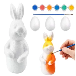 Kit zum Bemalen von Styropordekorationen Hase 3 Eier bemalen