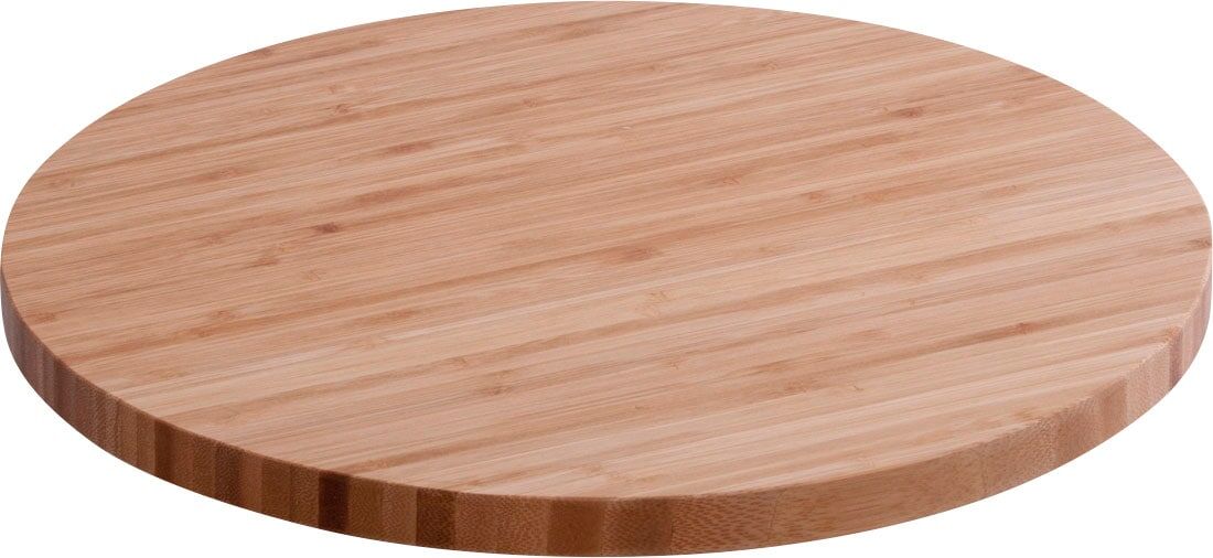 Servierteller ZELLER PRESENT "Drehkabinett", beige (natur), H:3,7cm Ø:35cm, Bambus, Servierplatten, Servierteller, Drehfunktion natur Ø 35cm
