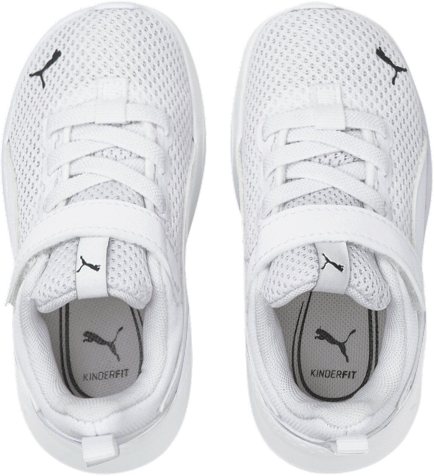 Sneaker PUMA "ANZARUN LITE AC INF", Jungen, Gr. 24, Textil, weiß (puma weiß, puma weiß), unifarben, Schuhe Sneaker, mit Klettverschluss, mit CMEVA-Dämpfung, aus Textil