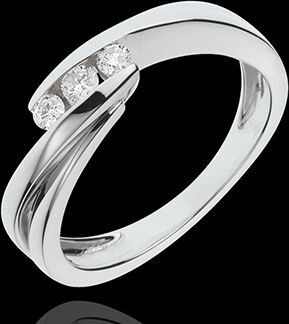 Edenly Trilogie Ring Kostbarer Kokon - Ritournelle - WeiÃŸgold - 3 Diamante -