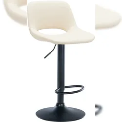 CLP Barhocker Camden Kunstleder creme/Metall matt schwarz