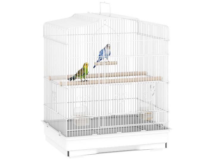 ComfortXL Vogelkäfig De-10851 Vintage-Design für kleine Vogelarten Weiß, Metall, 36x59x46.5 cm, Dekoration, Gartendeko