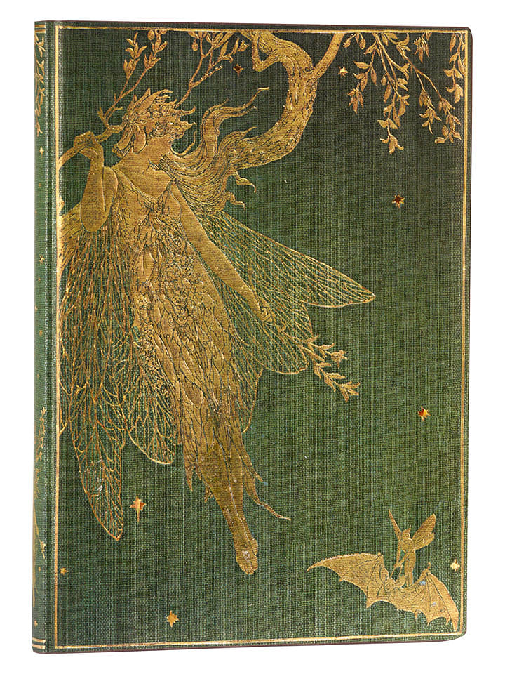 Paperblanks Liniertes Notizbuch ''Olive Fairy'' in Grün - (B)12 x (H)17,5 cm - onesize
