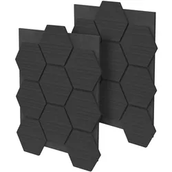 ML-Design Akustikpaneele 2er Set 66x81x2 cm Schwarz, MDF, schalldämmende Wandpaneele in Holzoptik für Büro & Studio
