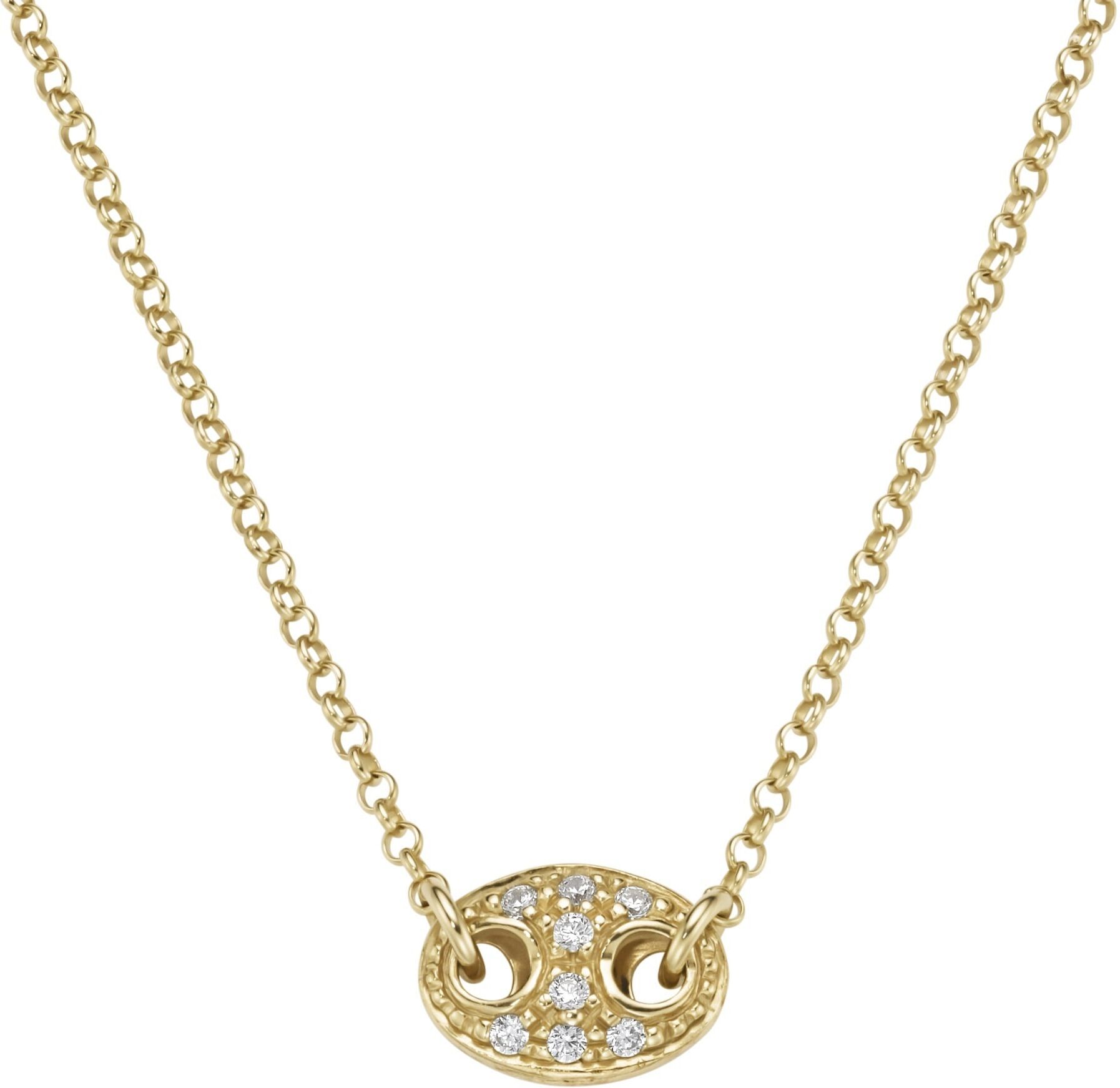 Collier SMART JEWEL "Mittelteil mit Zirkonia, Silber 925", gold, Halsketten, Damen, 43cm, Collier