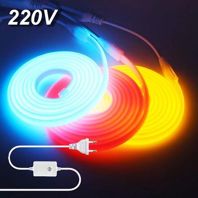 Inspired Living COB Neon LED Strip Light Kit With Dimmer Plug Flexible 220V Ambient Decor Lighting dimmer Eu Plug white 2m