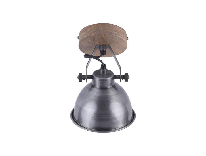Applique\, bois\, fer\, spot orientable\, H 21\,5 cm