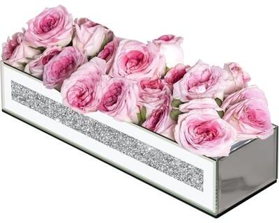 SHYFOY Vase Crushed Diamond Mirrored Rectangular Table Vase